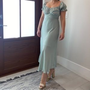 Mint Color Dress— feminine elegant dress